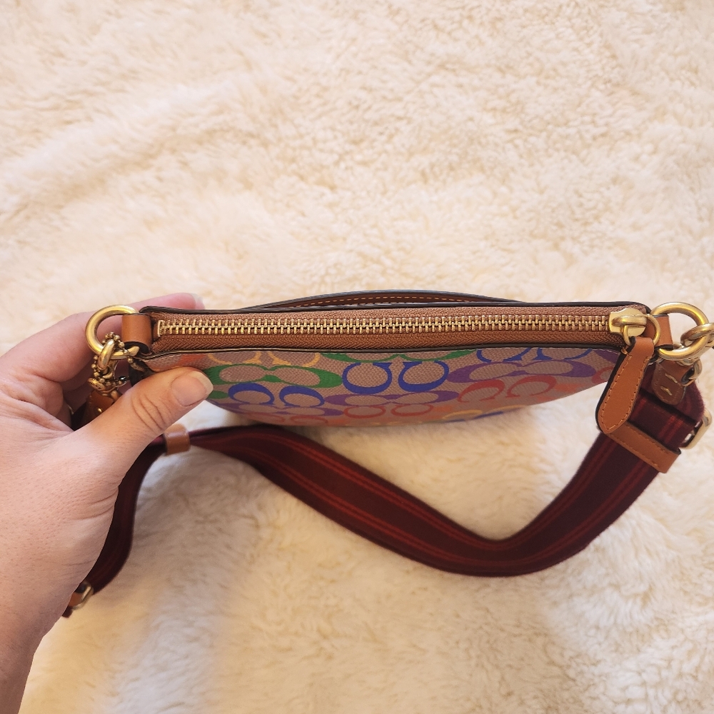 Coach Kitt Messenger Crossbody in Rainbow Signature Canvas Pride CA232 NWOT - Picture 4 of 10